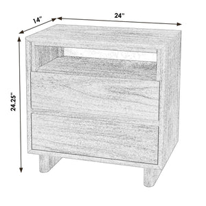 Butler Specialty Butler Halmstad 24" Wood Panel Nightstand With 2 Drawers & Open Storage - Scandinavian Elegance Brown Mdf,Mindi Solids,Mindi Veneer 5768497-butler