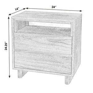 Butler Specialty Halmstad Elegant Wood Panel Nightstand With 3 Drawers For Stylish Bedroom Storage Solutions Black Mdf,Mindi Solids,Mindi Veneer 5768498-butler