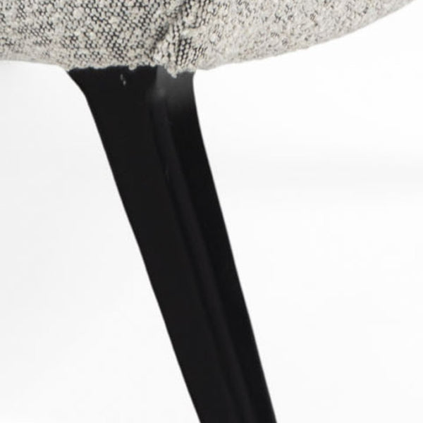 HomeRoots 32" Stylish Gray and Black Tufted Boucle Lounge Chair - Mid-Century Accent for Cozy Spaces! 576851