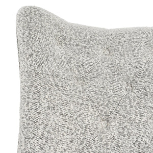 HomeRoots 32" Stylish Gray and Black Tufted Boucle Lounge Chair - Mid-Century Accent for Cozy Spaces! 576851