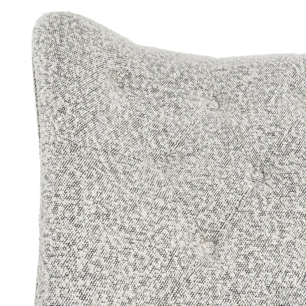 HomeRoots 32" Stylish Gray and Black Tufted Boucle Lounge Chair - Mid-Century Accent for Cozy Spaces! 576851
