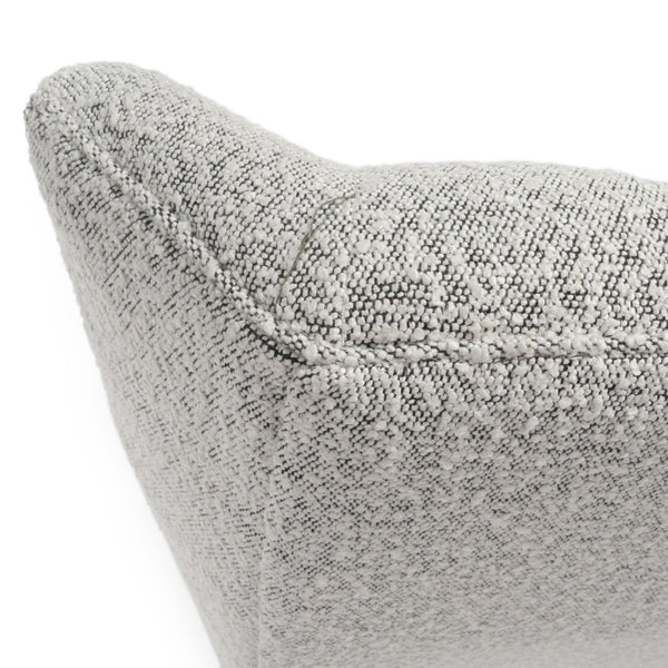 HomeRoots 32" Stylish Gray and Black Tufted Boucle Lounge Chair - Mid-Century Accent for Cozy Spaces! 576851
