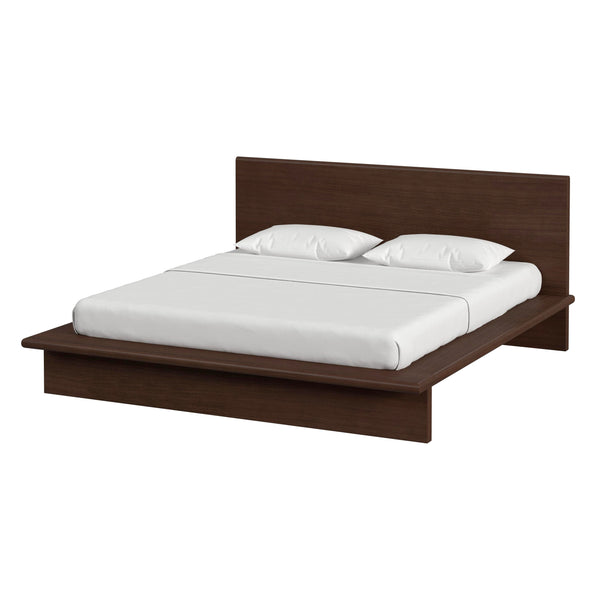 Butler Specialty Butler Halmstad King Bed - Sleek Scandinavian Platform Design With Integrated Headboard, Brown Finish Brown Mindi Wood,Mdf,Mindi Veneer 5769497-butler