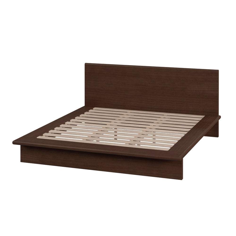 Butler Specialty Butler Halmstad King Bed - Sleek Scandinavian Platform Design With Integrated Headboard, Brown Finish Brown Mindi Wood,Mdf,Mindi Veneer 5769497-butler