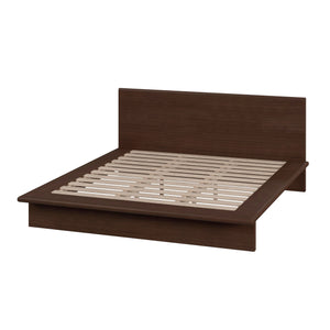 Butler Specialty Butler Halmstad King Bed - Sleek Scandinavian Platform Design With Integrated Headboard, Brown Finish Brown Mindi Wood,Mdf,Mindi Veneer 5769497-butler