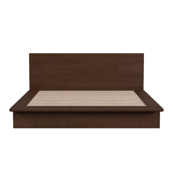 Butler Specialty Butler Halmstad King Bed - Sleek Scandinavian Platform Design With Integrated Headboard, Brown Finish Brown Mindi Wood,Mdf,Mindi Veneer 5769497-butler