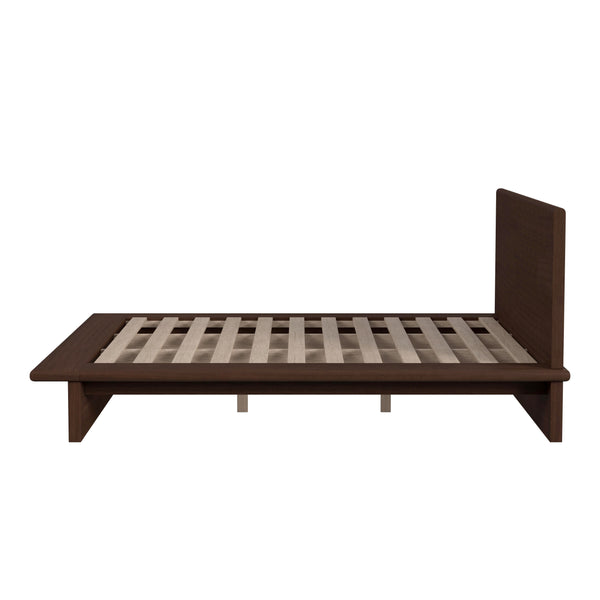Butler Specialty Butler Halmstad King Bed - Sleek Scandinavian Platform Design With Integrated Headboard, Brown Finish Brown Mindi Wood,Mdf,Mindi Veneer 5769497-butler