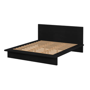 Butler Specialty Butler Halmstad King Bed – Minimalist Wood Platform Frame With Integrated Headboard In Black Finish Black Mindi Wood,Mdf,Mindi Veneer 5769498-butler