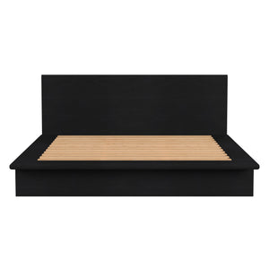 Butler Specialty Butler Halmstad King Bed – Minimalist Wood Platform Frame With Integrated Headboard In Black Finish Black Mindi Wood,Mdf,Mindi Veneer 5769498-butler