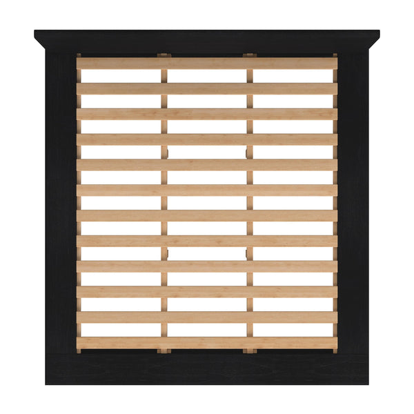 Butler Specialty Butler Halmstad King Bed – Minimalist Wood Platform Frame With Integrated Headboard In Black Finish Black Mindi Wood,Mdf,Mindi Veneer 5769498-butler