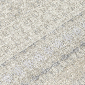 HomeRoots 8' Ivory Striped Area Rug - Washable, Durable Design for Indoor & Outdoor Spaces, Perfect for High Traffic 8' Round 576953