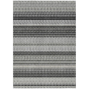 HomeRoots 9' Black Striped Indoor Outdoor Area Rug - Stylish, Washable, Durable for High-Traffic Spaces 9' X 12' 576957