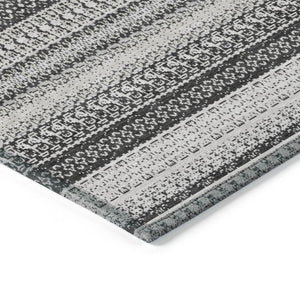 HomeRoots 9' Black Striped Indoor Outdoor Area Rug - Stylish, Washable, Durable for High-Traffic Spaces 9' X 12' 576957