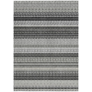 HomeRoots 9' Black Striped Indoor Outdoor Area Rug - Stylish, Washable, Durable for High-Traffic Spaces 9' X 12' 576957