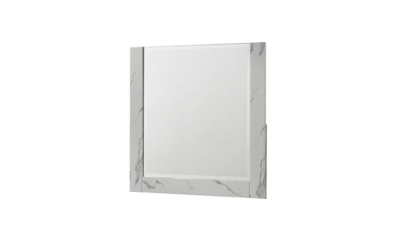 English Elm Mist Mirror White — Two-Tone High-Gloss Marble-Look Lacquer Frame, Oversized Reflective Surface, Modern Elegance (Mirror Only) B009P309327