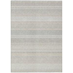 HomeRoots 9' Elegant Ivory Striped Area Rug - Durable, Washable Design for Indoor & Outdoor Spaces, Easy Care 9' X 12' 576962