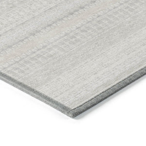 HomeRoots 9' Elegant Ivory Striped Area Rug - Durable, Washable Design for Indoor & Outdoor Spaces, Easy Care 9' X 12' 576962