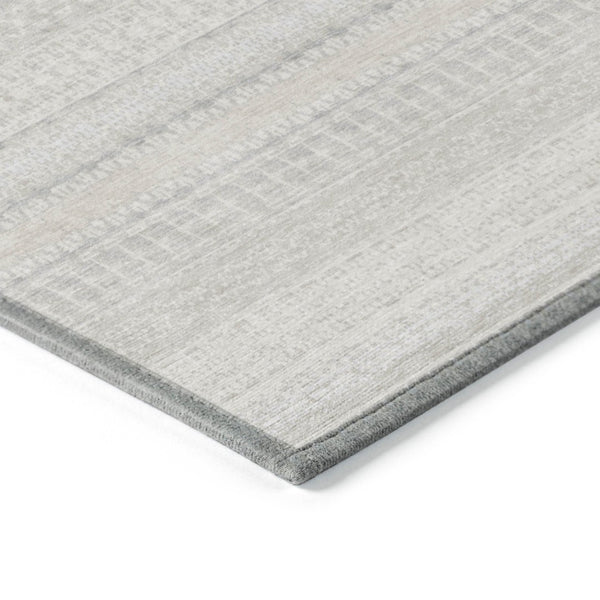 HomeRoots 9' Elegant Ivory Striped Area Rug - Durable, Washable Design for Indoor & Outdoor Spaces, Easy Care 9' X 12' 576962