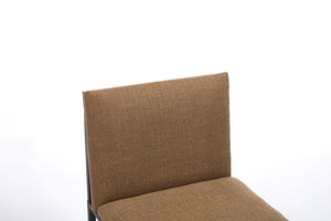 English Elm Modern Upholstered Dining Chairs Set of 2 with Linen-Like Fabric, High-Resilience Foam and Metal Frame Elegant Comfort Coffee W1249P257009