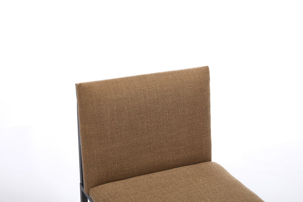 English Elm Modern Upholstered Dining Chairs Set of 2 with Linen-Like Fabric, High-Resilience Foam and Metal Frame Elegant Comfort Coffee W1249P257009