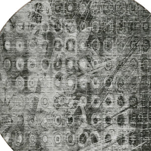 Homeroots 3' Blue Ikat Washable Area Rug - Stylish Indoor Outdoor Design, Stain Resistant, Durable & Versatile 8' Round Polyester 576979