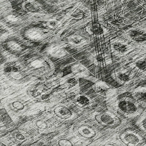 Homeroots 3' Blue Ikat Washable Area Rug - Stylish Indoor Outdoor Design, Stain Resistant, Durable & Versatile 8' Round Polyester 576979