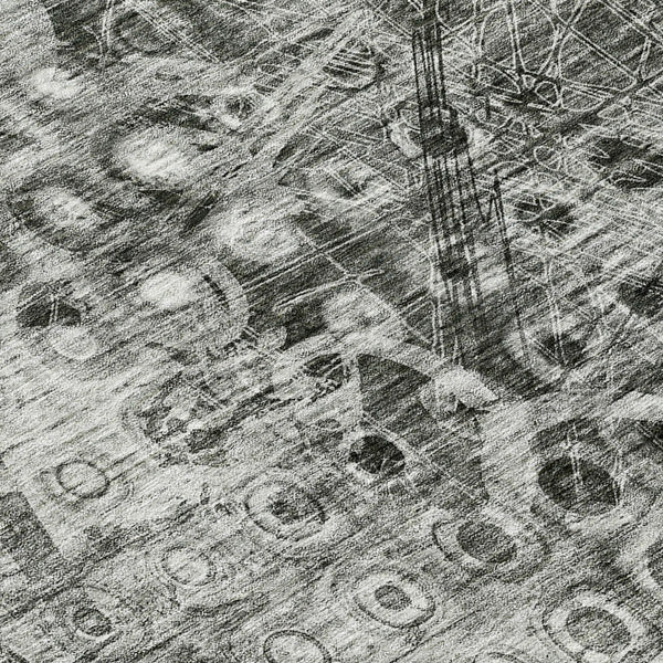 Homeroots 3' Blue Ikat Washable Area Rug - Stylish Indoor Outdoor Design, Stain Resistant, Durable & Versatile 8' Round Polyester 576979