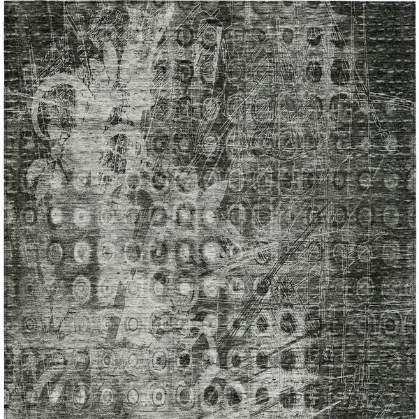 Homeroots 3' Blue Ikat Washable Area Rug - Stylish Indoor Outdoor Design, Stain Resistant, Durable & Versatile 8' X 10' Polyester 576980