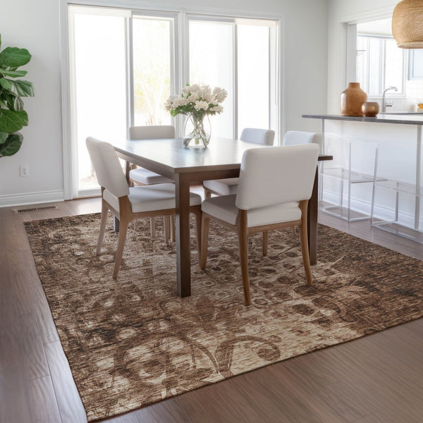 Homeroots 3' Blue Ikat Washable Area Rug - Stylish Indoor Outdoor Design, Stain Resistant, Durable & Versatile 3' X 5' Polyester 576983