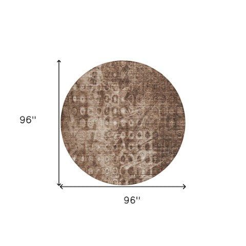 Homeroots 3' Blue Ikat Washable Area Rug - Stylish Indoor Outdoor Design, Stain Resistant, Durable & Versatile 8' Round Polyester 576985