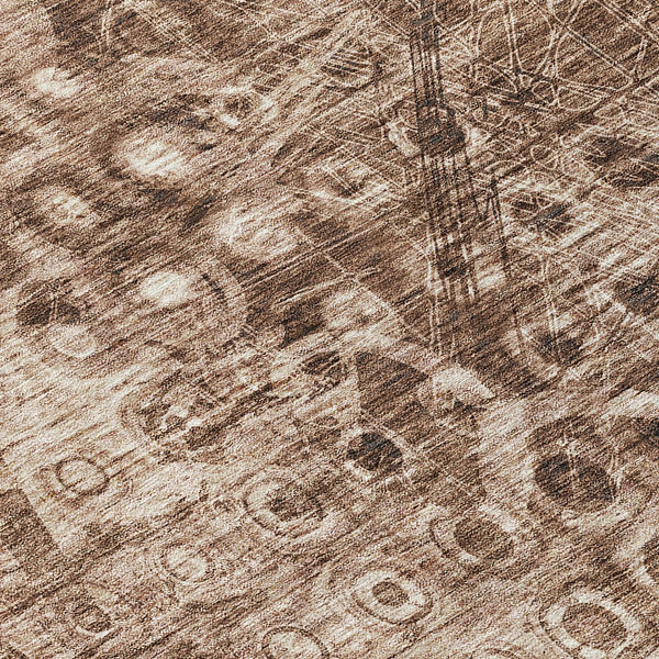 Homeroots 3' Blue Ikat Washable Area Rug - Stylish Indoor Outdoor Design, Stain Resistant, Durable & Versatile 8' Round Polyester 576985