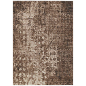 HomeRoots 5' Chocolate Ikat Washable Area Rug for Indoor and Outdoor Use - Stylish, Durable, and Easy Care! 8' X 10' 576986