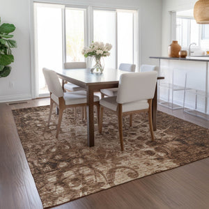 Homeroots 3' Blue Ikat Washable Area Rug - Stylish Indoor Outdoor Design, Stain Resistant, Durable & Versatile 9' X 12' Polyester 576987