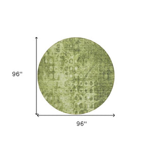 Homeroots 3' Blue Ikat Washable Area Rug - Stylish Indoor Outdoor Design, Stain Resistant, Durable & Versatile 8' Round Polyester 576991