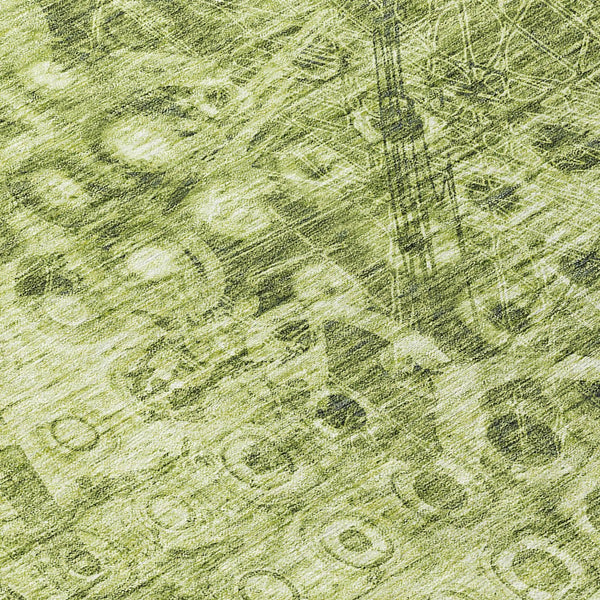 Homeroots 3' Blue Ikat Washable Area Rug - Stylish Indoor Outdoor Design, Stain Resistant, Durable & Versatile 8' Round Polyester 576991