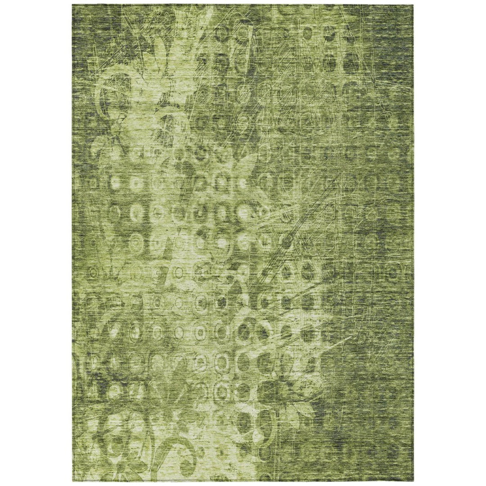 HomeRoots 5' Olive Green Ikat Area Rug - Stylish, Durable, and Washable for Indoor & Outdoor Spaces, Perfect Fit 8' X 10' 576992