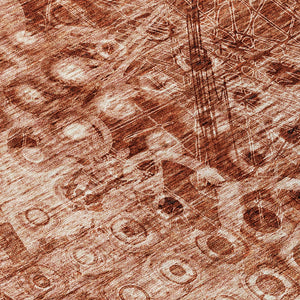 Homeroots 3' Blue Ikat Washable Area Rug - Stylish Indoor Outdoor Design, Stain Resistant, Durable & Versatile 5' X 8' Polyester 576996