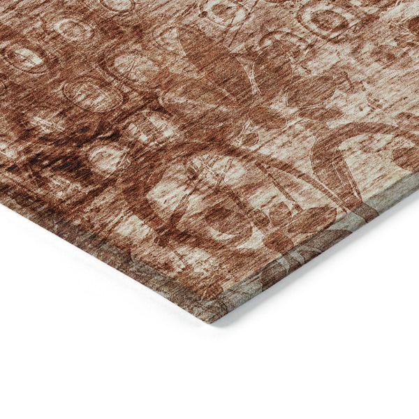 Homeroots 3' Blue Ikat Washable Area Rug - Stylish Indoor Outdoor Design, Stain Resistant, Durable & Versatile 8' Round Polyester 576997