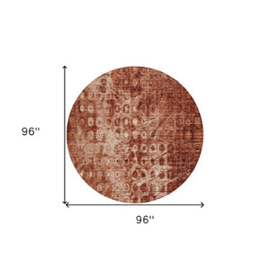 Homeroots 3' Blue Ikat Washable Area Rug - Stylish Indoor Outdoor Design, Stain Resistant, Durable & Versatile 8' Round Polyester 576997