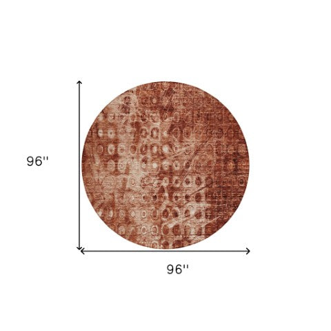 Homeroots 3' Blue Ikat Washable Area Rug - Stylish Indoor Outdoor Design, Stain Resistant, Durable & Versatile 8' Round Polyester 576997