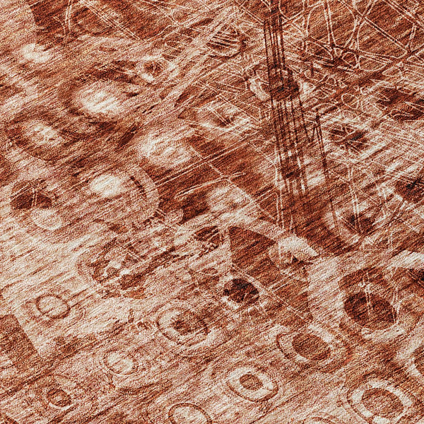 Homeroots 3' Blue Ikat Washable Area Rug - Stylish Indoor Outdoor Design, Stain Resistant, Durable & Versatile 8' Round Polyester 576997