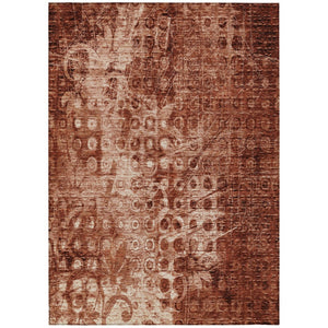 HomeRoots 5' Vibrant Orange Ikat Washable Area Rug for Indoor and Outdoor Spaces - Stylish & Durable Design 8' X 10' 576998