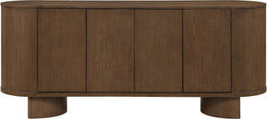 Meridian Furniture Caldra Solid Wood Buffet Sideboard with Mid-century Modern Style for Dining Room Storage Brown 576Brown