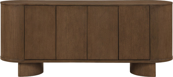 Meridian Furniture Caldra Solid Wood Buffet Sideboard with Mid-century Modern Style for Dining Room Storage Brown 576Brown