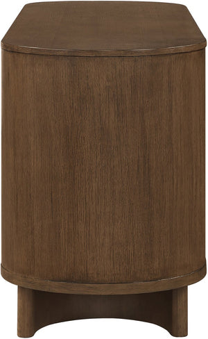 Meridian Furniture Caldra Solid Wood Buffet Sideboard with Mid-century Modern Style for Dining Room Storage Brown 576Brown