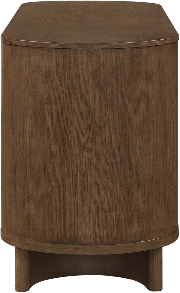 Meridian Furniture Caldra Solid Wood Buffet Sideboard with Mid-century Modern Style for Dining Room Storage Brown 576Brown