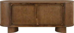 Meridian Furniture Caldra Solid Wood Buffet Sideboard with Mid-century Modern Style for Dining Room Storage Brown 576Brown