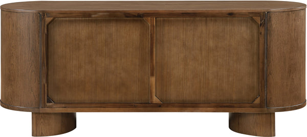 Meridian Furniture Caldra Solid Wood Buffet Sideboard with Mid-century Modern Style for Dining Room Storage Brown 576Brown