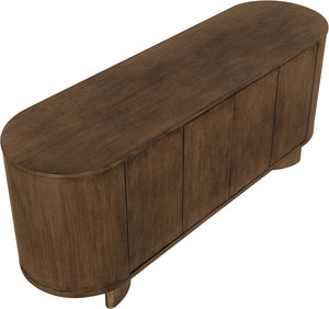 Meridian Furniture Caldra Solid Wood Buffet Sideboard with Mid-century Modern Style for Dining Room Storage Brown 576Brown