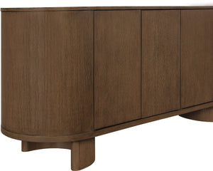 Meridian Furniture Caldra Solid Wood Buffet Sideboard with Mid-century Modern Style for Dining Room Storage Brown 576Brown